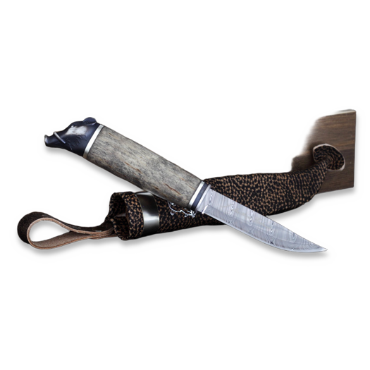 Marttiini Wild Boar Silver Damascus LAMNIA EDITION peilis 546016W