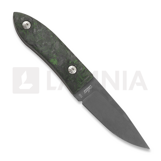 Maserin AM22 kniv, Damascus, Fat Carbon, gr&oslash;n