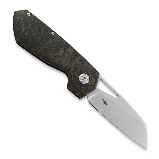 Maserin FOLDING KNIFE,M390-GOLD FAT CARB.HD