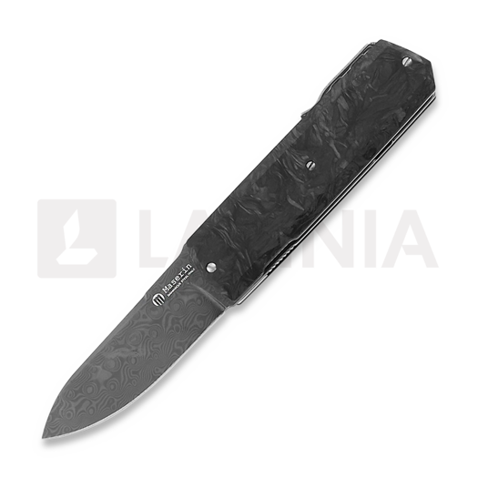 Maserin Silver Damascus foldekniv, svart