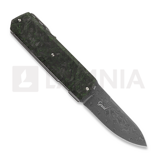 Maserin Silver Damascus sulankstomas peilis, žalia