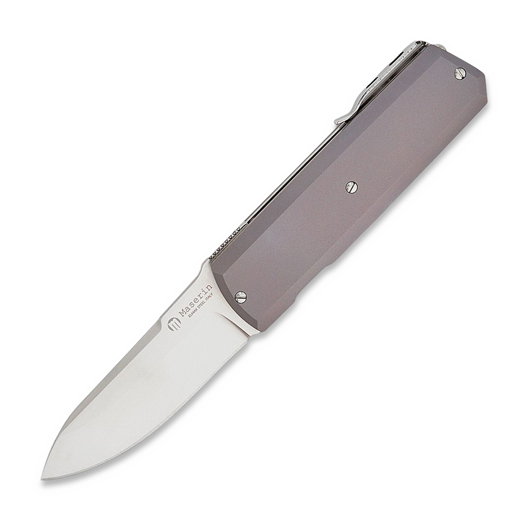 Maserin Silver Elmax folding knife, Titanium Bronzed