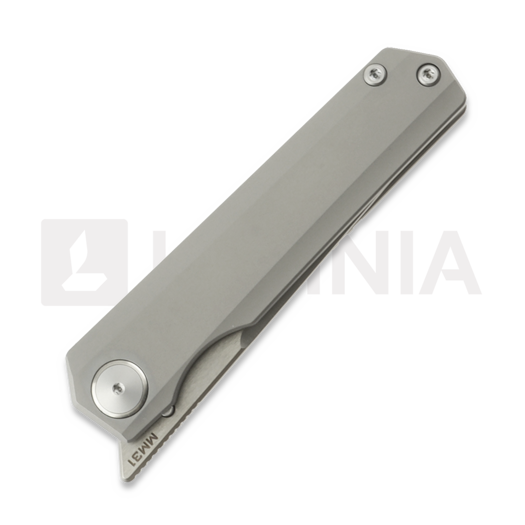 Maxace Baby Racoon Dog sulankstomas peilis, Smooth Titanium