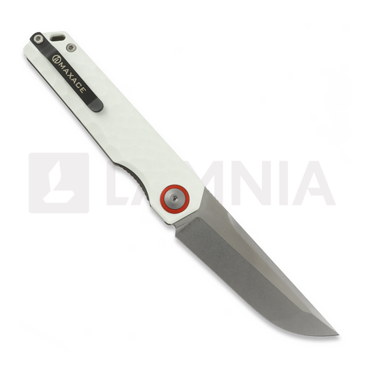 Maxace Baby Racoon-V sulankstomas peilis, Ivory G-10