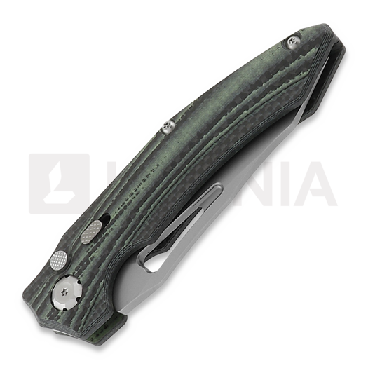 Maxace Babylon 2 sulankstomas peilis, Carbon Fiber, green