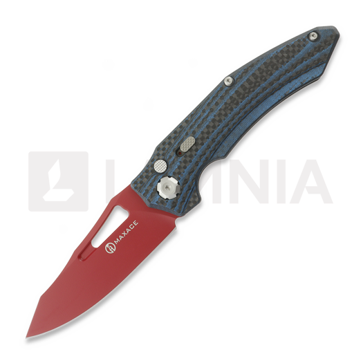 Nóż składany Maxace Babylon-A, Blue Carbon Fiber, Red Cerakote