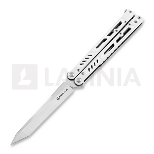 Navaja mariposa Maxace Banshee Tanto, satin, blanco
