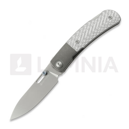 Maxace Beetle 2.0 접이식 나이프, Titanium & Silver Carbon Fiber
