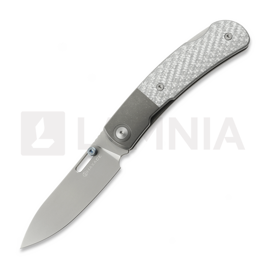 Couteau pliant Maxace Beetle 2.0, Titanium & Silver Carbon Fiber