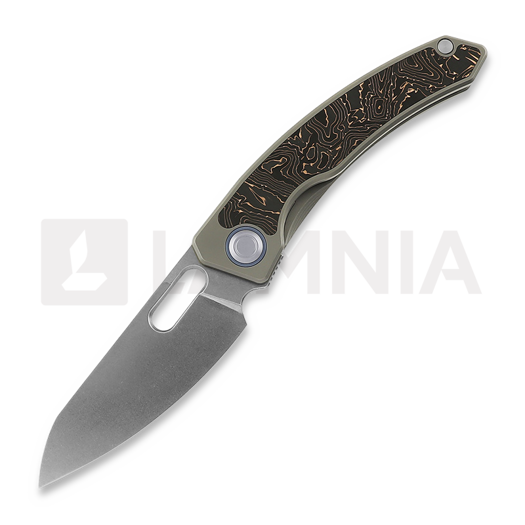 Maxace Black Mirror סכין מתקפלת, Grey Handle CF Inlay