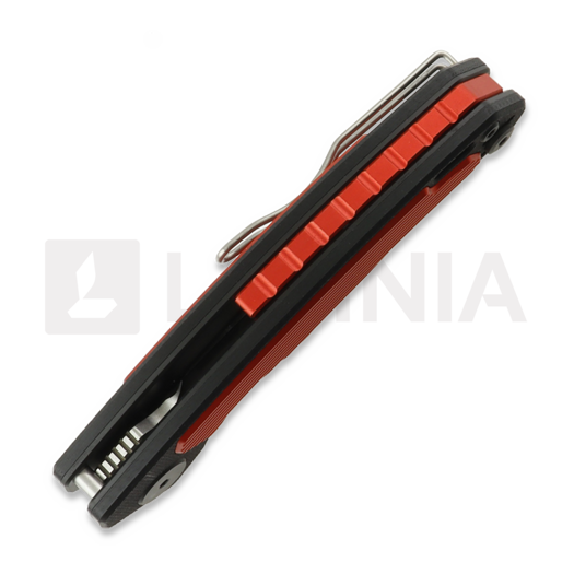 Saliekams nazis Maxace Black Mirror S, Black G-10 & Red Aluminum