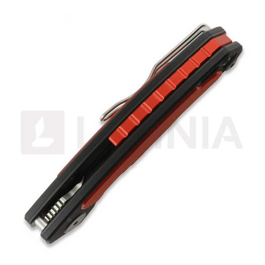 Saliekams nazis Maxace Black Mirror S, Black G-10 & Red Aluminum
