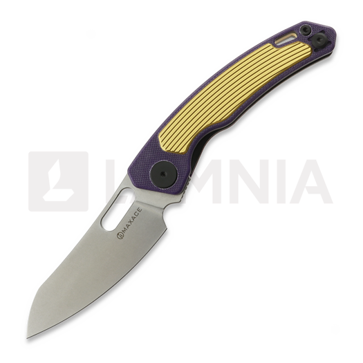 Saliekams nazis Maxace Black Mirror S, Purple G-10 & Yellow Aluminum