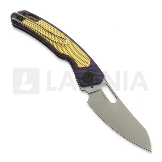 Saliekams nazis Maxace Black Mirror S, Purple G-10 & Yellow Aluminum