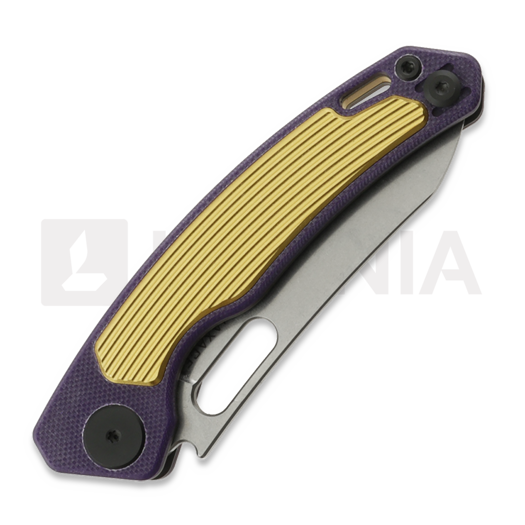 Saliekams nazis Maxace Black Mirror S, Purple G-10 & Yellow Aluminum
