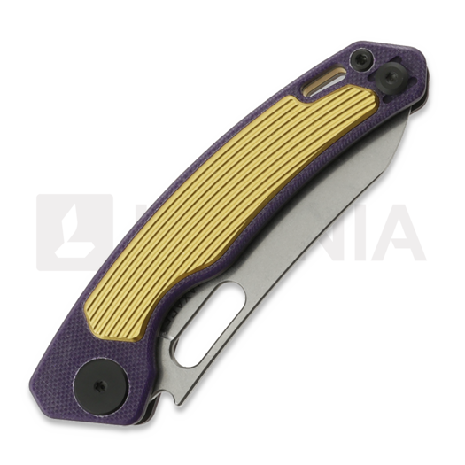 Saliekams nazis Maxace Black Mirror S, Purple G-10 & Yellow Aluminum