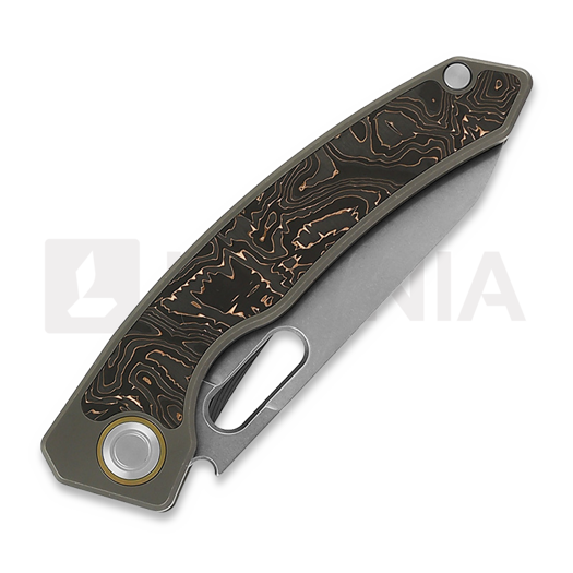 Maxace Black Mirror kääntöveitsi, Stonewash Handle CF Inlay