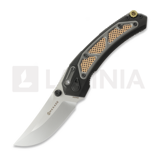 Coltello pieghevole Maxace Blacklight 01, Black PVD Titanium & Brass/Copper