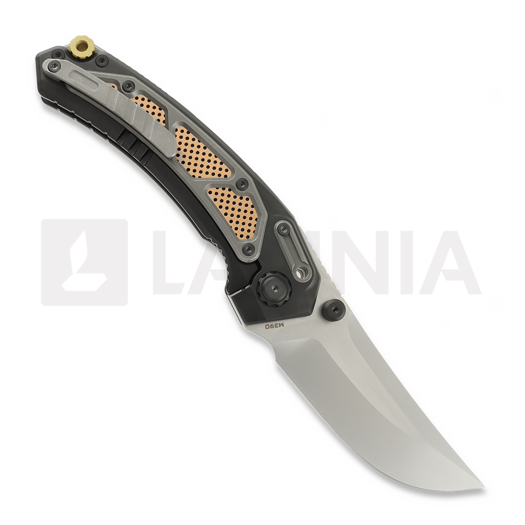 Maxace Blacklight 01 折叠刀, Black PVD Titanium & Brass/Copper