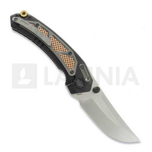 Maxace Blacklight 01 sulankstomas peilis, Black PVD Titanium & Brass/Copper
