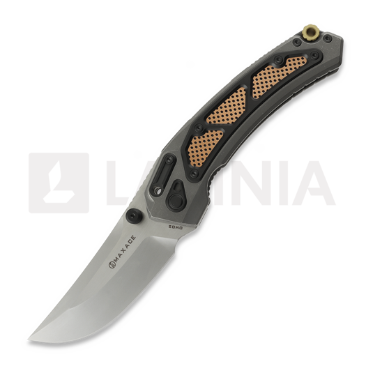 Couteau pliant Maxace Blacklight 01, Stonewash Titanium & Brass/Copper