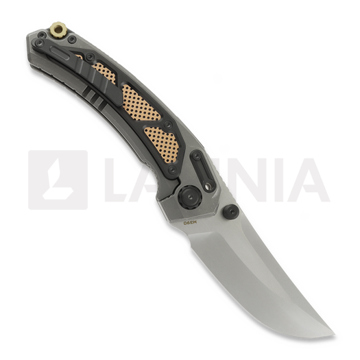 Maxace Blacklight 01 sulankstomas peilis, Stonewash Titanium & Brass/Copper