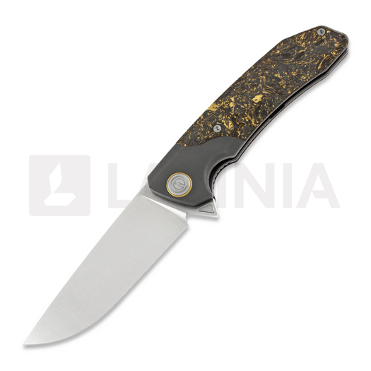 Складной нож Maxace Goliath 2.0, gold shred carbon fiber