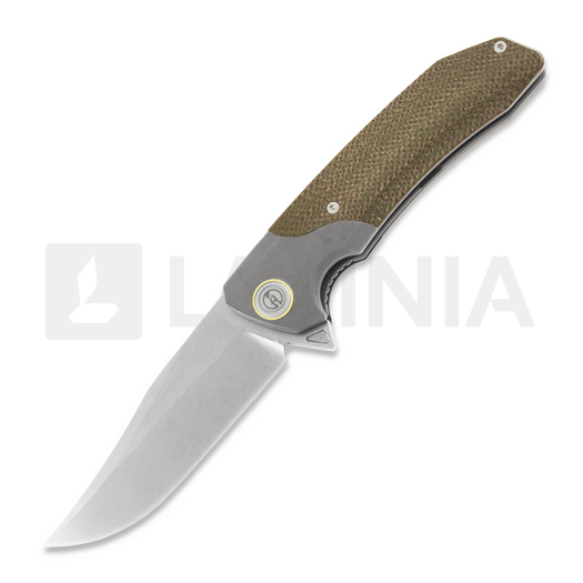Складной нож Maxace Goliath 2.0 M390 Bowie, green canvas micarta