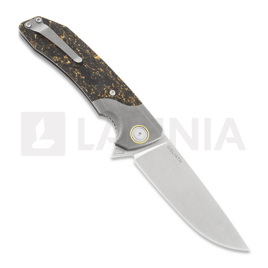 Maxace Goliath 2.0 M390 kääntöveitsi, gold shred carbon fiber
