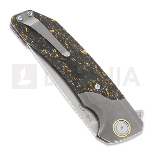 Maxace Goliath 2.0 M390 kääntöveitsi, gold shred carbon fiber