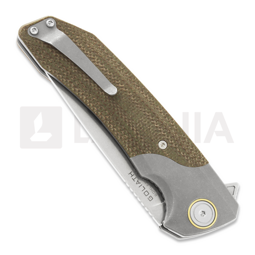 Maxace Goliath 2.0 M390 kääntöveitsi, green canvas micarta