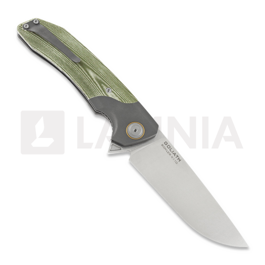 Maxace Goliath 2.0 sulankstomas peilis, od green micarta