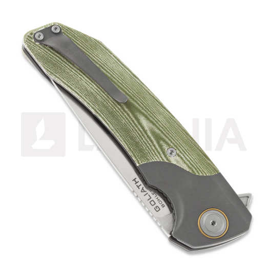 Maxace Goliath 2.0 sulankstomas peilis, od green micarta