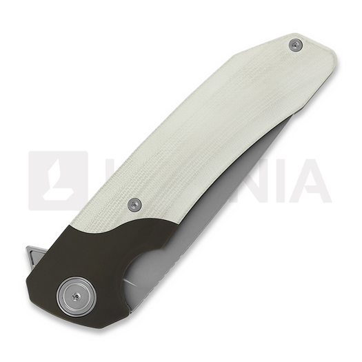 Maxace Goliath sulankstomas peilis, White G10