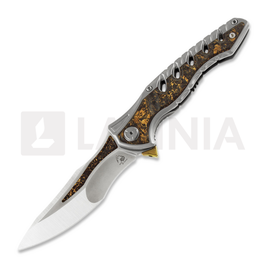 Coltello pieghevole Maxace Hive, gold marble carbon fiber