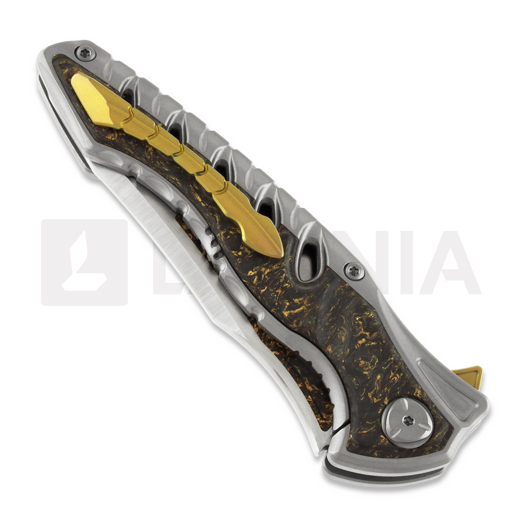 Maxace Hive folding knife, gold marble carbon fiber