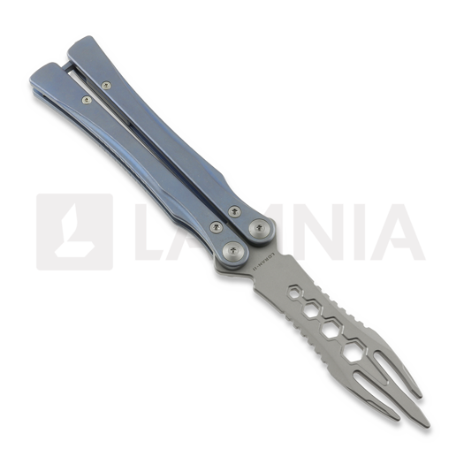 Maxace Loran II Wrench balisong trainer, Blue Titanium