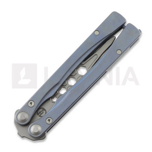 Maxace Loran II Wrench balisong trainer, Blue Titanium