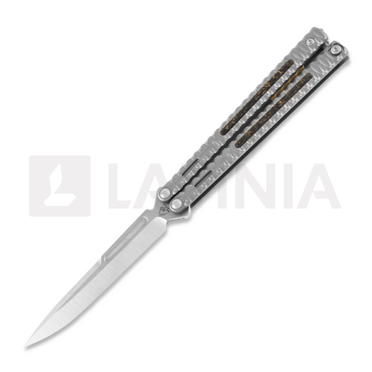 Maxace Obsidian Spearpoint balisong kniv, light grey