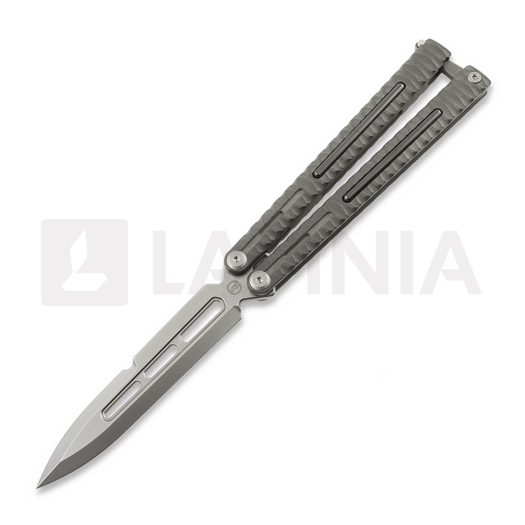 Нож бабочка Maxace Obsidian Stonewash Dark Gray Titanium