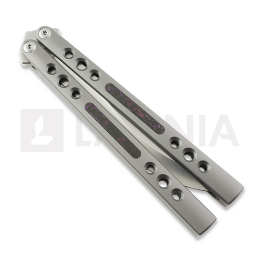 Нож бабочка Maxace Snow Owl, Gray Titanium & Purple Fatcarbon