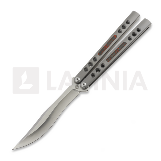 Balisong Maxace Snow Owl, Gray Titanium & Red Fatcarbon