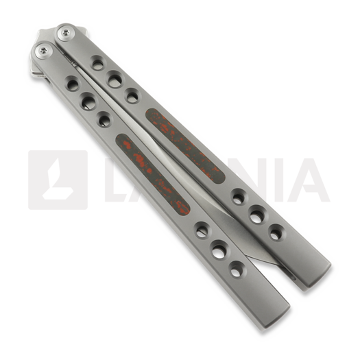 Нож пеперуда Maxace Snow Owl, Gray Titanium & Red Fatcarbon