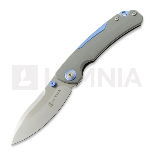 Maxace Toucan folding knife, Grey G-10 & Blue Aluminum
