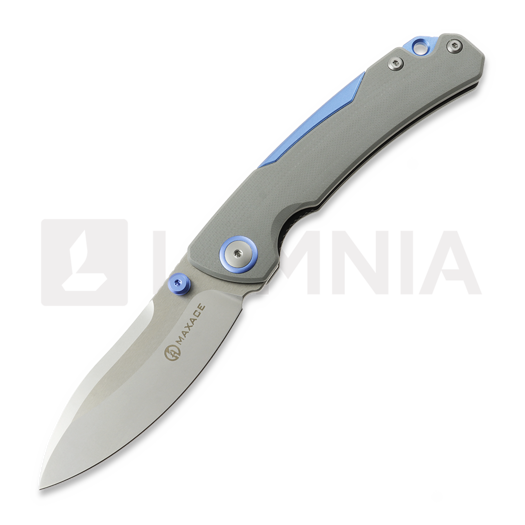 Maxace Toucan folding knife, Grey G-10 & Blue Aluminum