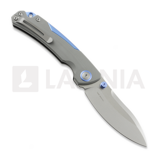 Maxace Toucan folding knife, Grey G-10 & Blue Aluminum