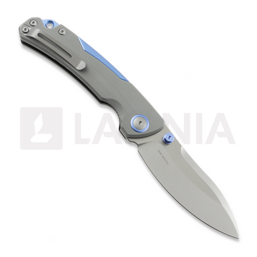 Maxace Toucan folding knife, Grey G-10 & Blue Aluminum