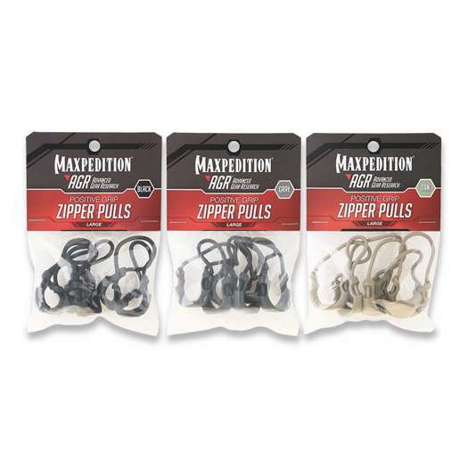 Maxpedition AGR PZL Positive Grip Zipper Pulls Large, negro PZLBLK