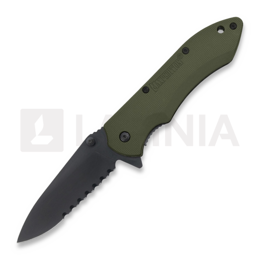 Navalha Maxpedition Ferox, verde, lâmina serrilhada FXSG