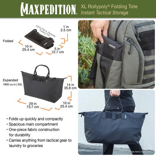Maxpedition Rollypoly Folding Tote XL bag ZFXLTT